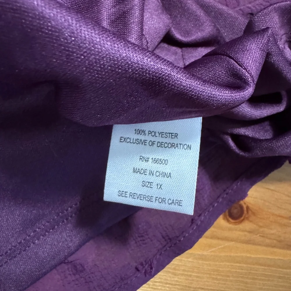 Remi James Purple Layered Long Sleeve Top Size 1X New With Tags - Picture 7 of 8